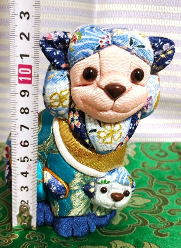 木目込み人形 シーサー家族(青)