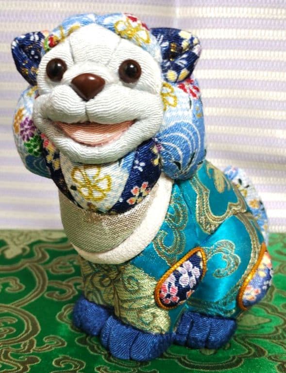 木目込み人形 シーサー家族(青)