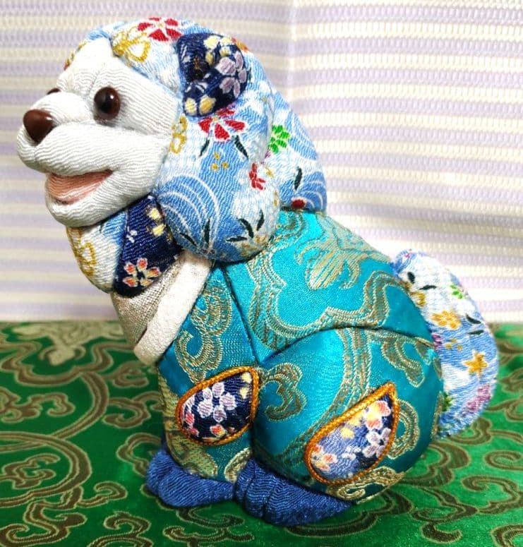 木目込み人形 シーサー家族(青)