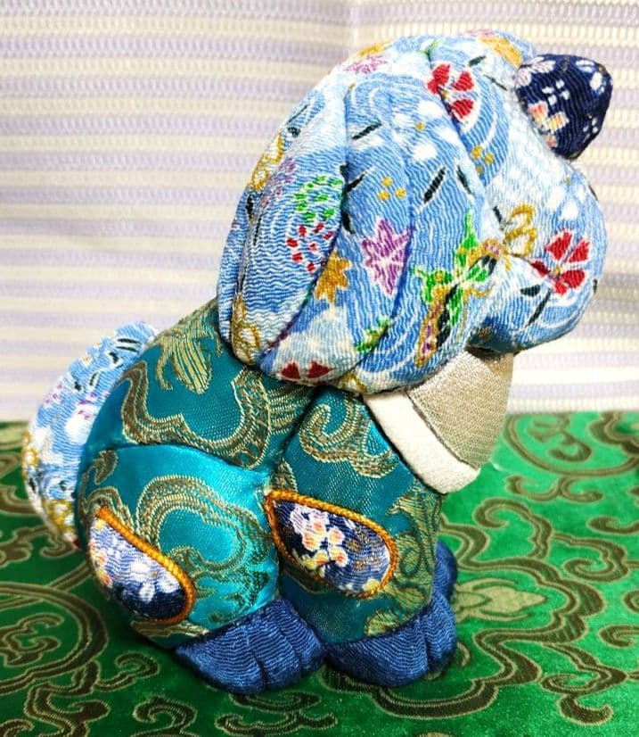 木目込み人形 シーサー家族(青)