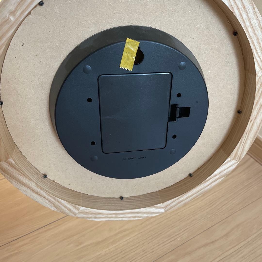 KATOMOKU 円形時計 ホワイト/ナチュラルウッド