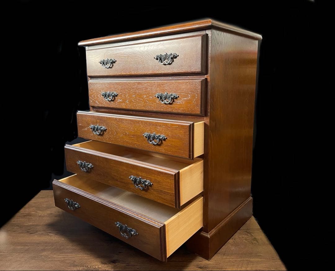 越後民芸　５段 民芸箪笥　整理箪笥　タンス　箪笥　たんす　チェスト　引出し