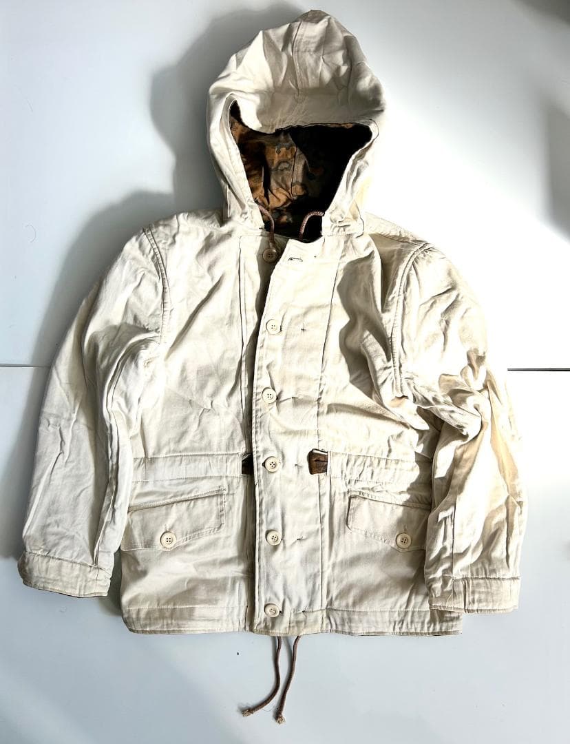 WWⅡドイツ軍 レプリカ　冬季用迷彩 アノラック パーカー 迷彩/白リバーシブル