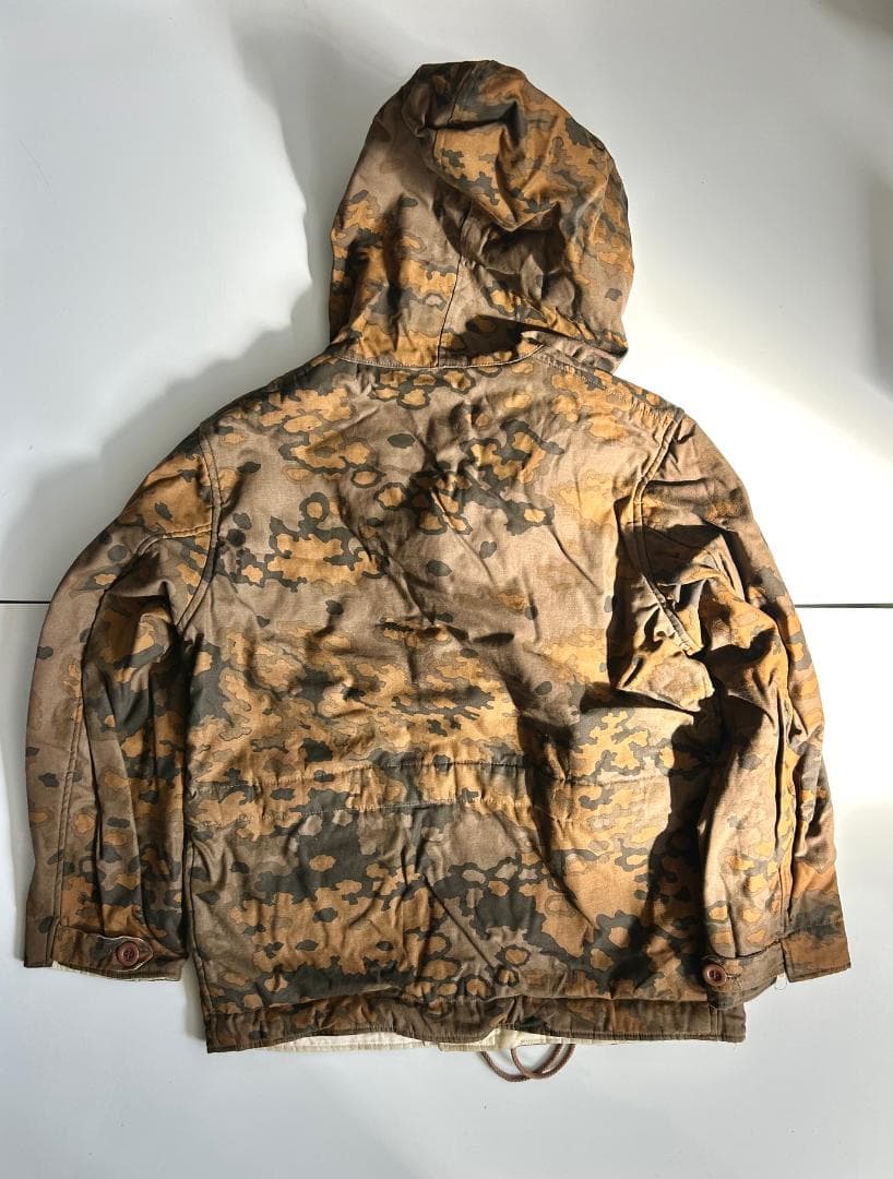 WWⅡドイツ軍 レプリカ　冬季用迷彩 アノラック パーカー 迷彩/白リバーシブル