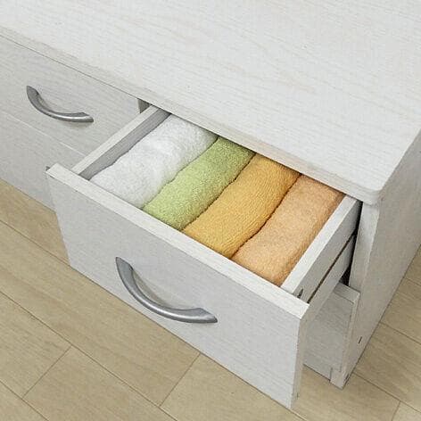 送料無料ローチェスト幅89.5 ホワイトオーク系 衣類収納 新品（1174）