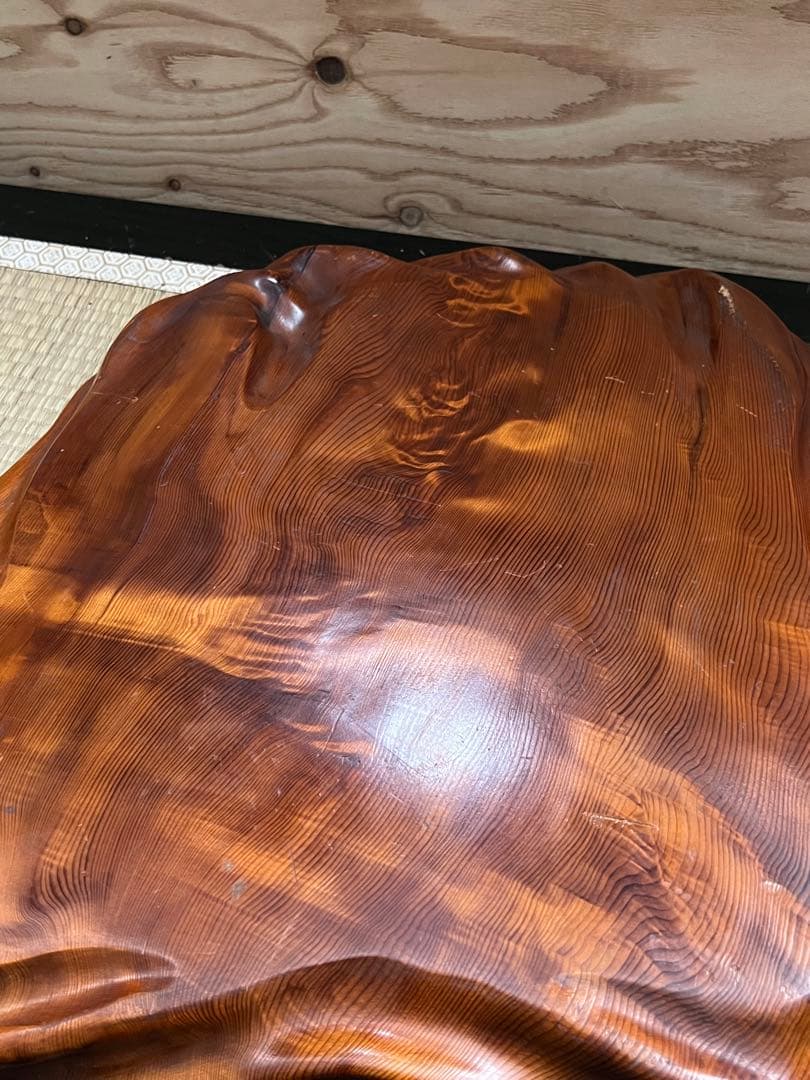 屋久杉　天然木 一枚板の装飾テーブル 脚付 花台 フラワースタンド