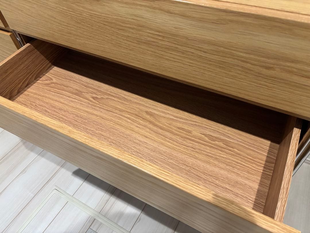 無印良品　ステンレスユニットシェルフ　オーク材