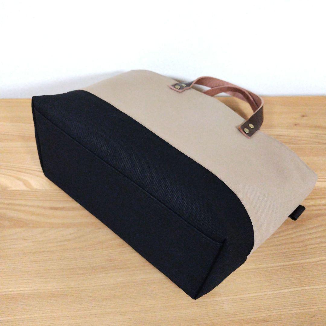 ハンドメイド、トートバック、倉敷帆布、レザーハンドル、バイカラー