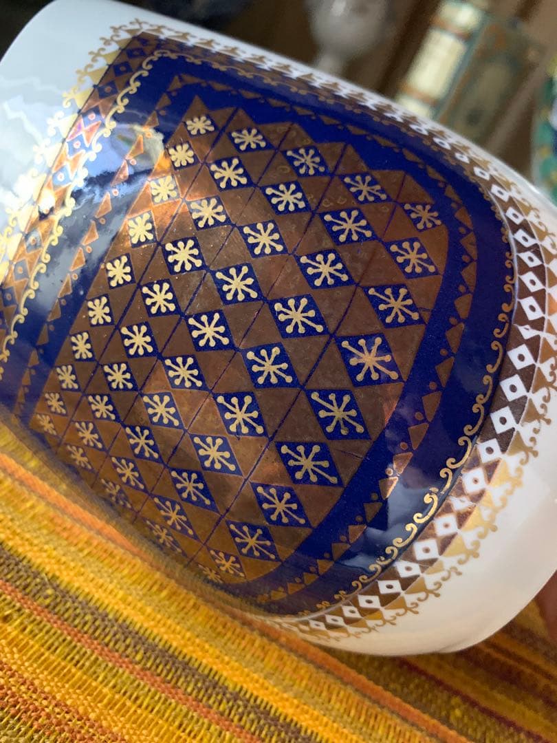 アラビア　レアな1964年に作られたビンテージ幾何学模様の存在感バッグンの花瓶！