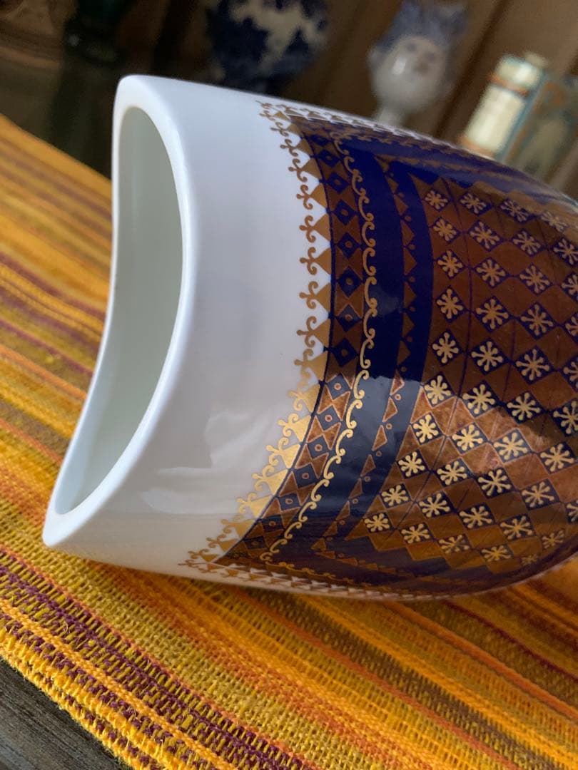 アラビア　レアな1964年に作られたビンテージ幾何学模様の存在感バッグンの花瓶！