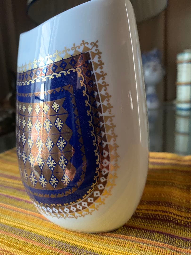 アラビア　レアな1964年に作られたビンテージ幾何学模様の存在感バッグンの花瓶！