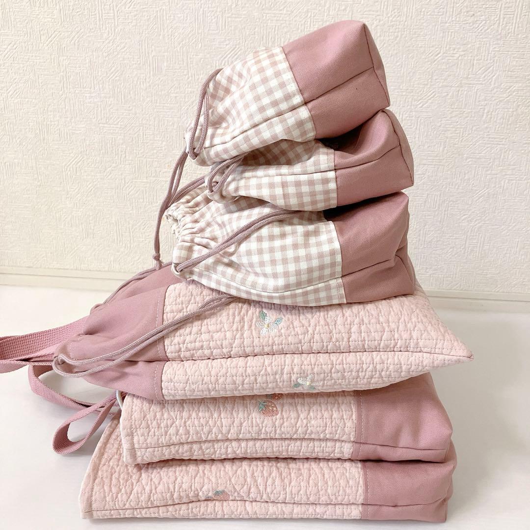 レッスンバッグ 上履き入れ　体操服袋　コップ袋✖️2 お弁当袋