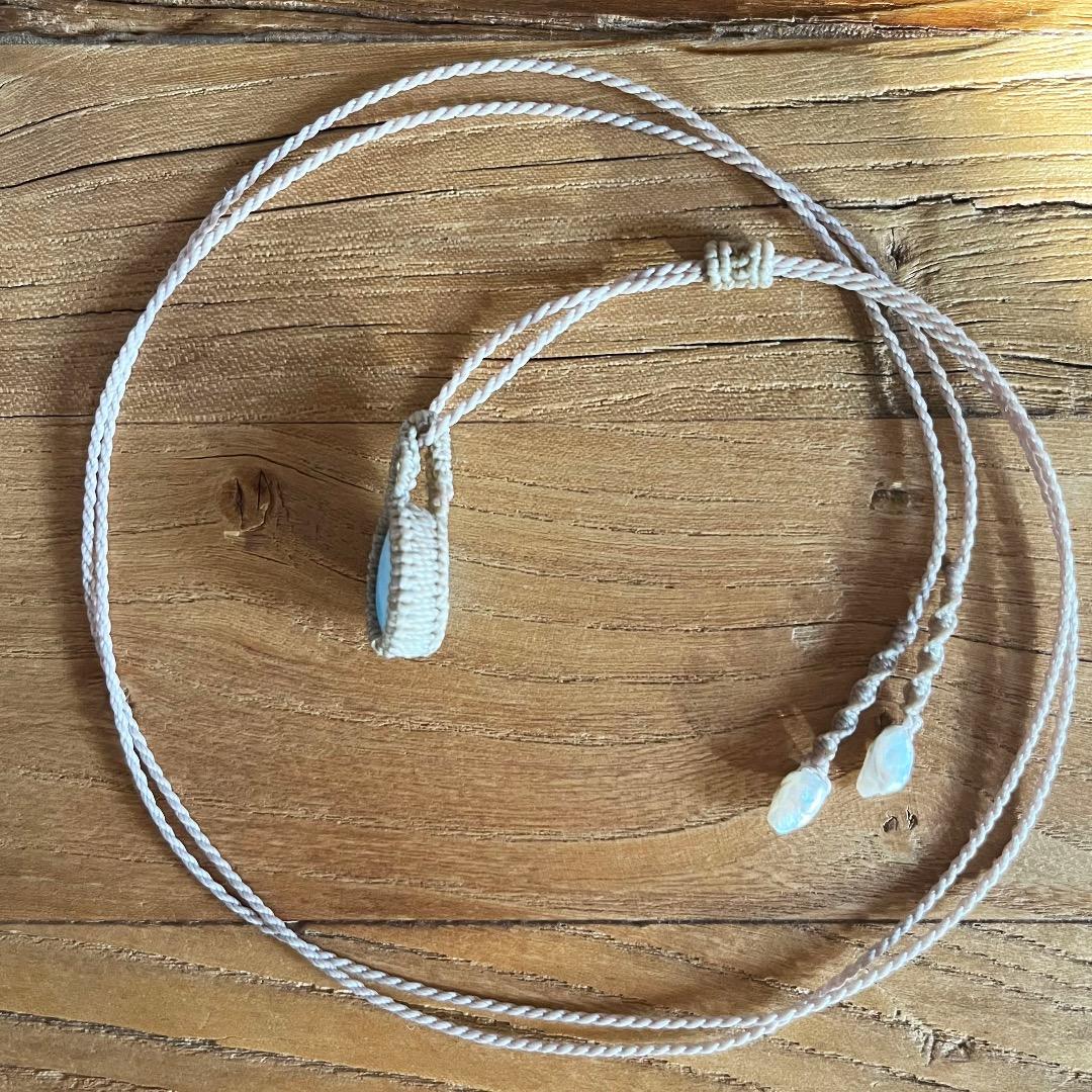 ＊暖かい海の小さなラリマーマクラメネックレス＊