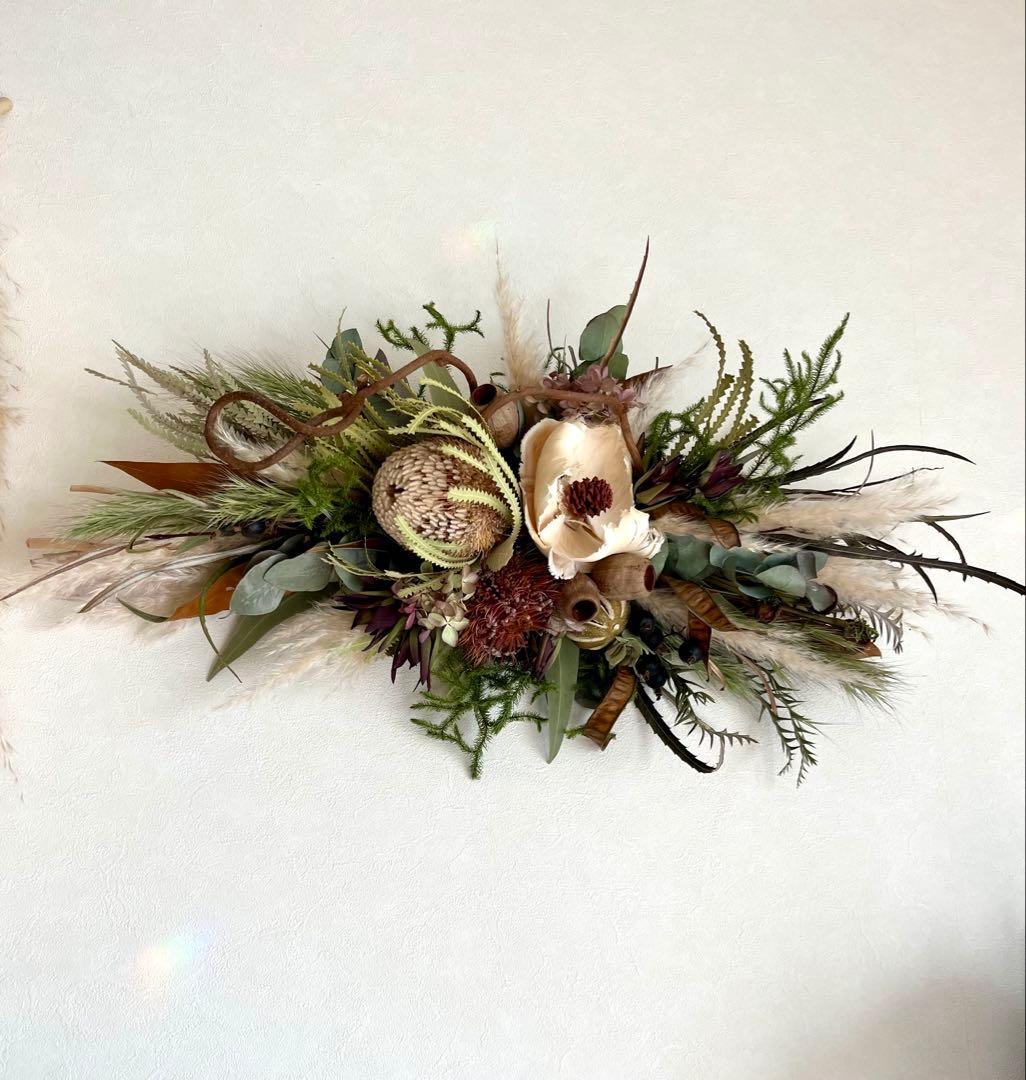 ネイティブフラワースタイリッシュ壁掛けオブジェ 大型65cm