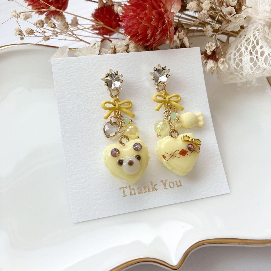 マカロン×アーガイル柄♡ピアス　1730