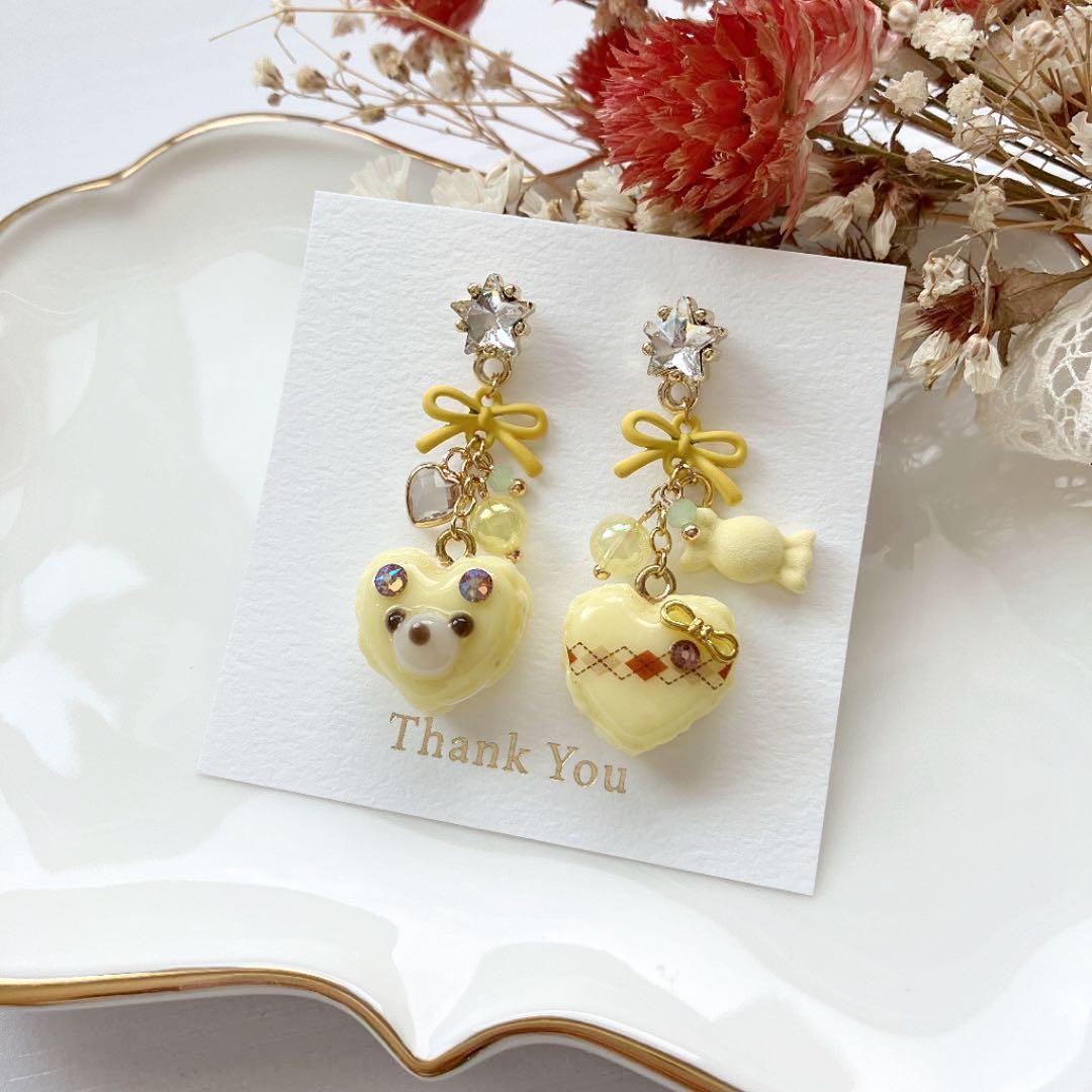 マカロン×アーガイル柄♡ピアス　1730