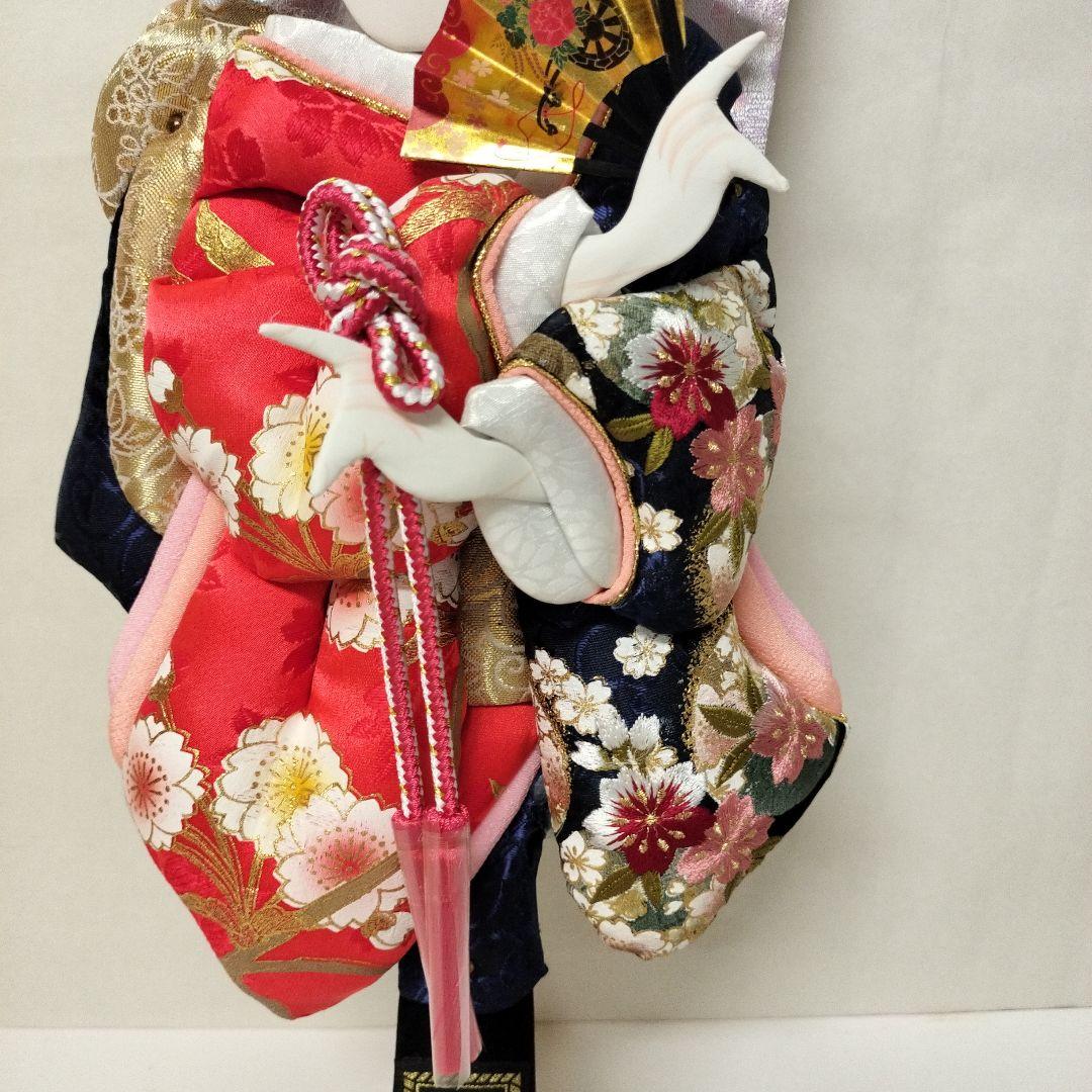 羽子板明日香13号　華流水金彩刺繍　赤紺