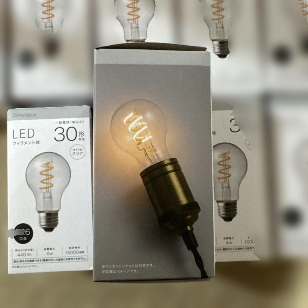 LEDフィラメント球 E26 440lm 4W クリア 10個