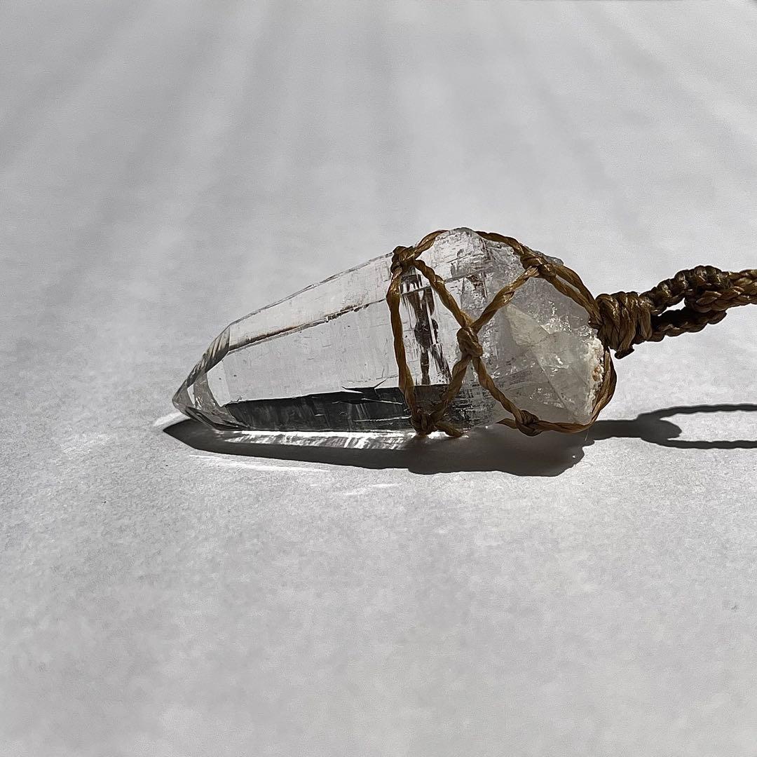 ヒマラヤ水晶 ガネッシュヒマール ＊ マクラメペンダント ネックレス 14