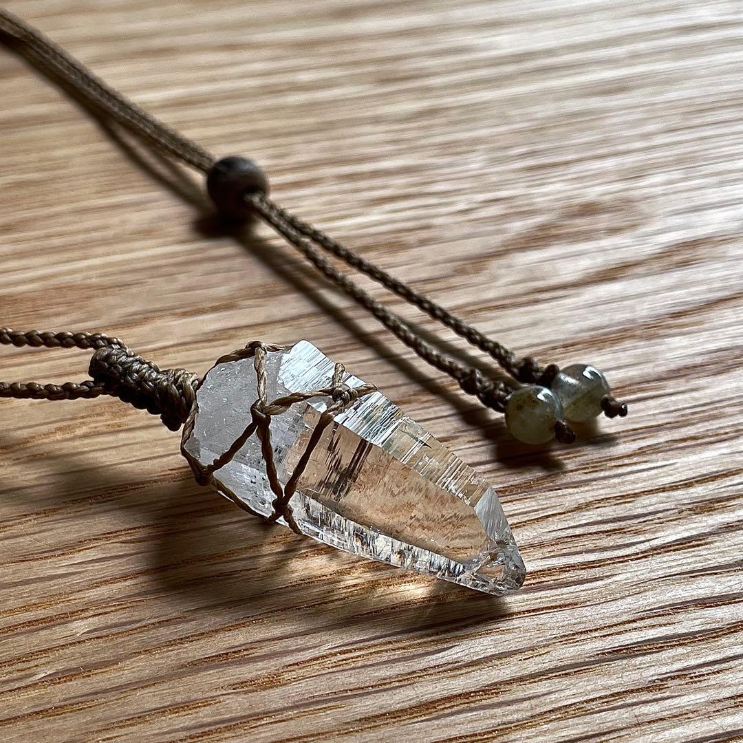 ヒマラヤ水晶 ガネッシュヒマール ＊ マクラメペンダント ネックレス 14