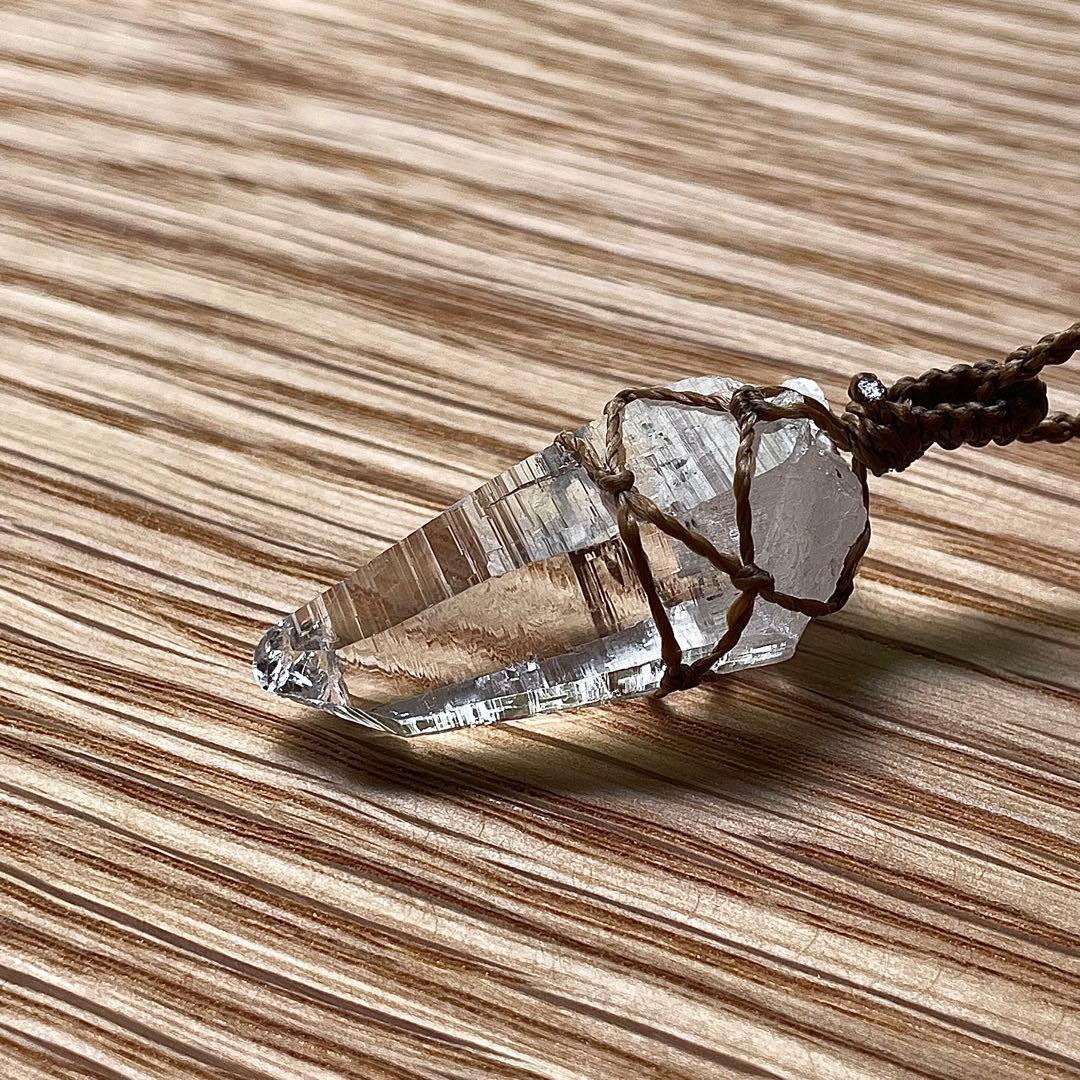 ヒマラヤ水晶 ガネッシュヒマール ＊ マクラメペンダント ネックレス 14