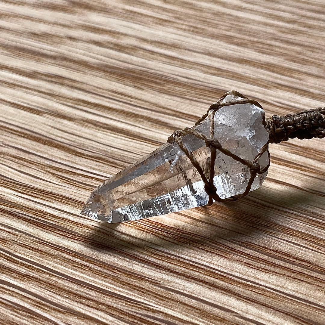 ヒマラヤ水晶 ガネッシュヒマール ＊ マクラメペンダント ネックレス 14