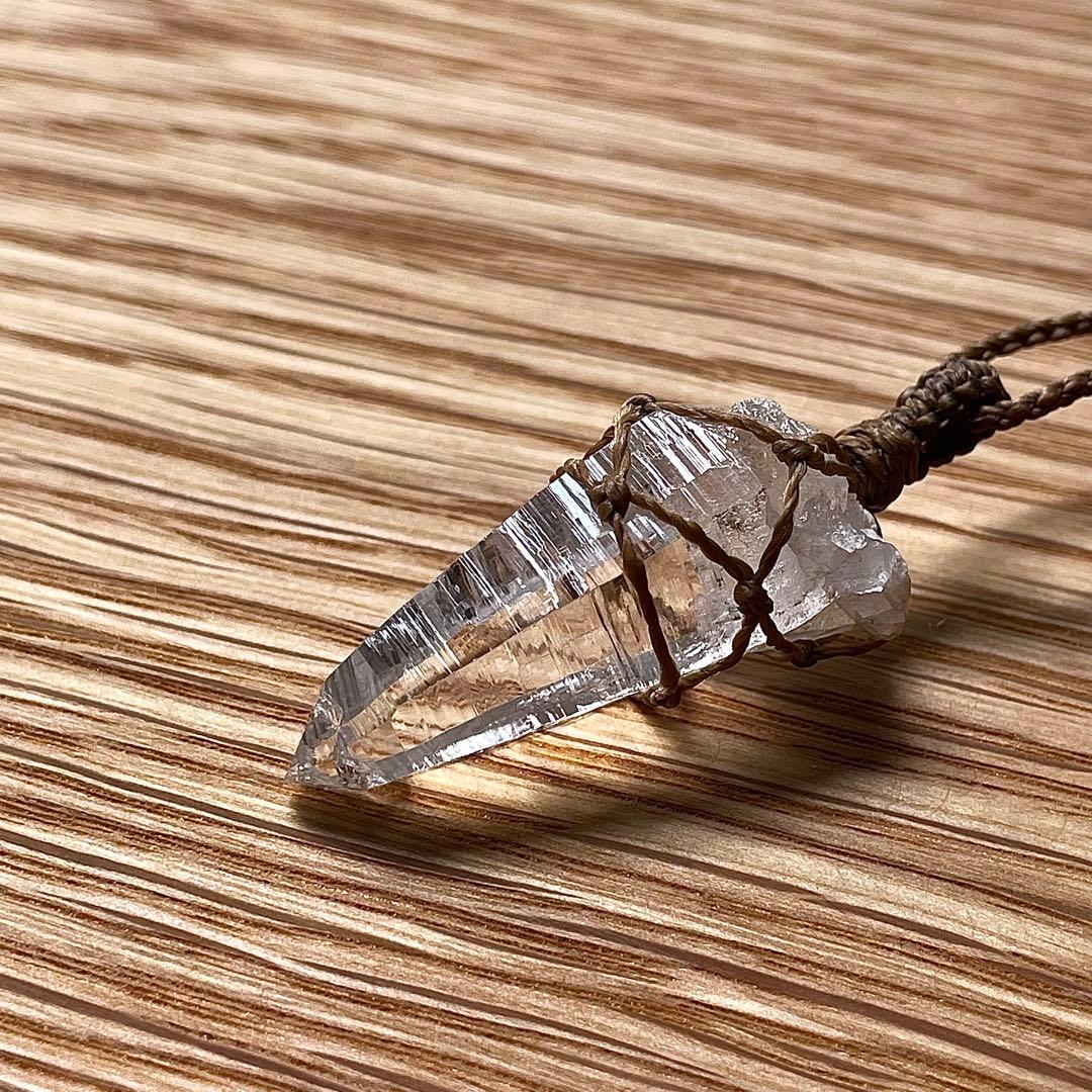 ヒマラヤ水晶 ガネッシュヒマール ＊ マクラメペンダント ネックレス 14