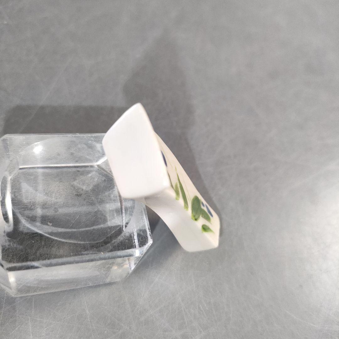 A1267-6/素明窯/井上路久 造/花草文箸置5客/共箱/和食器/懐石道具/