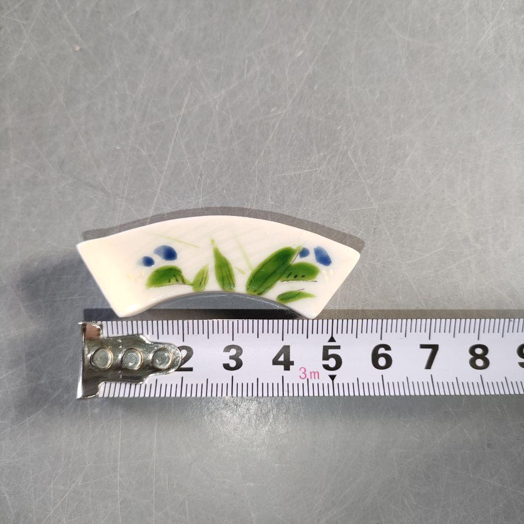 A1267-6/素明窯/井上路久 造/花草文箸置5客/共箱/和食器/懐石道具/