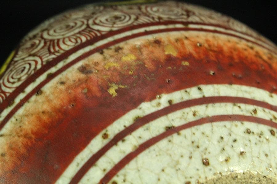 古い九谷 山水紋 瓶(K-YC656)