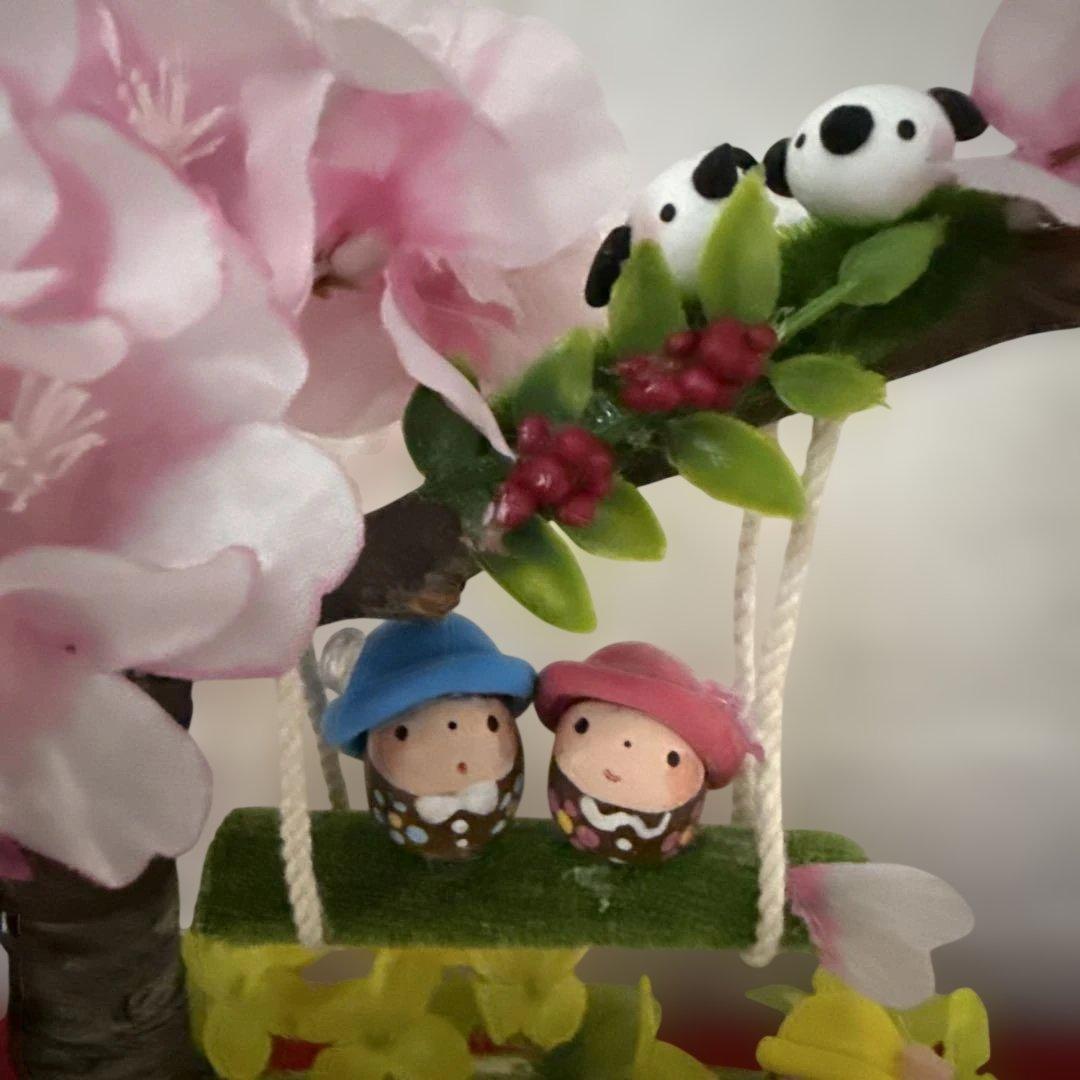 どんぐりアート♡ねこ帽子お雛様オブジェ＆春のオブジェ♡