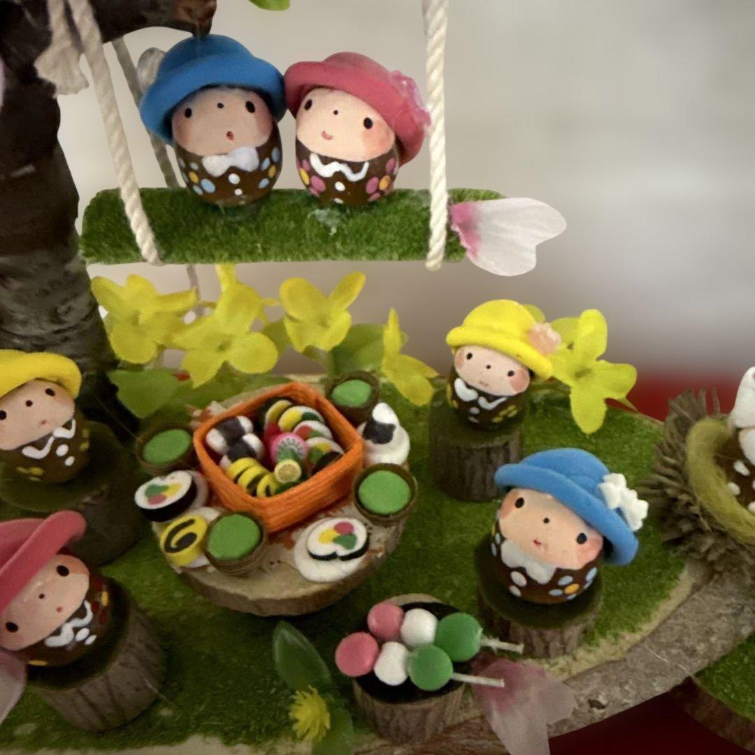 どんぐりアート♡ねこ帽子お雛様オブジェ＆春のオブジェ♡