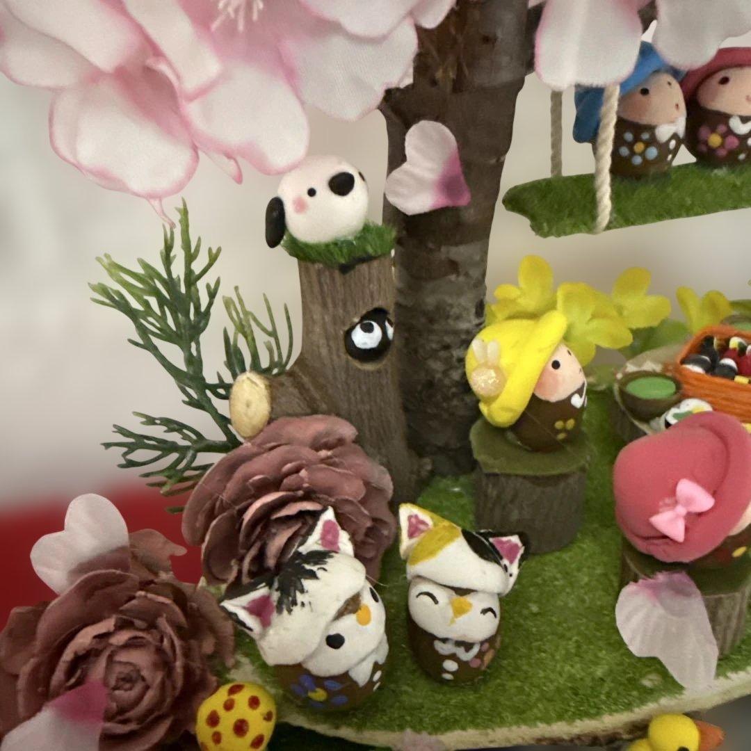 どんぐりアート♡ねこ帽子お雛様オブジェ＆春のオブジェ♡