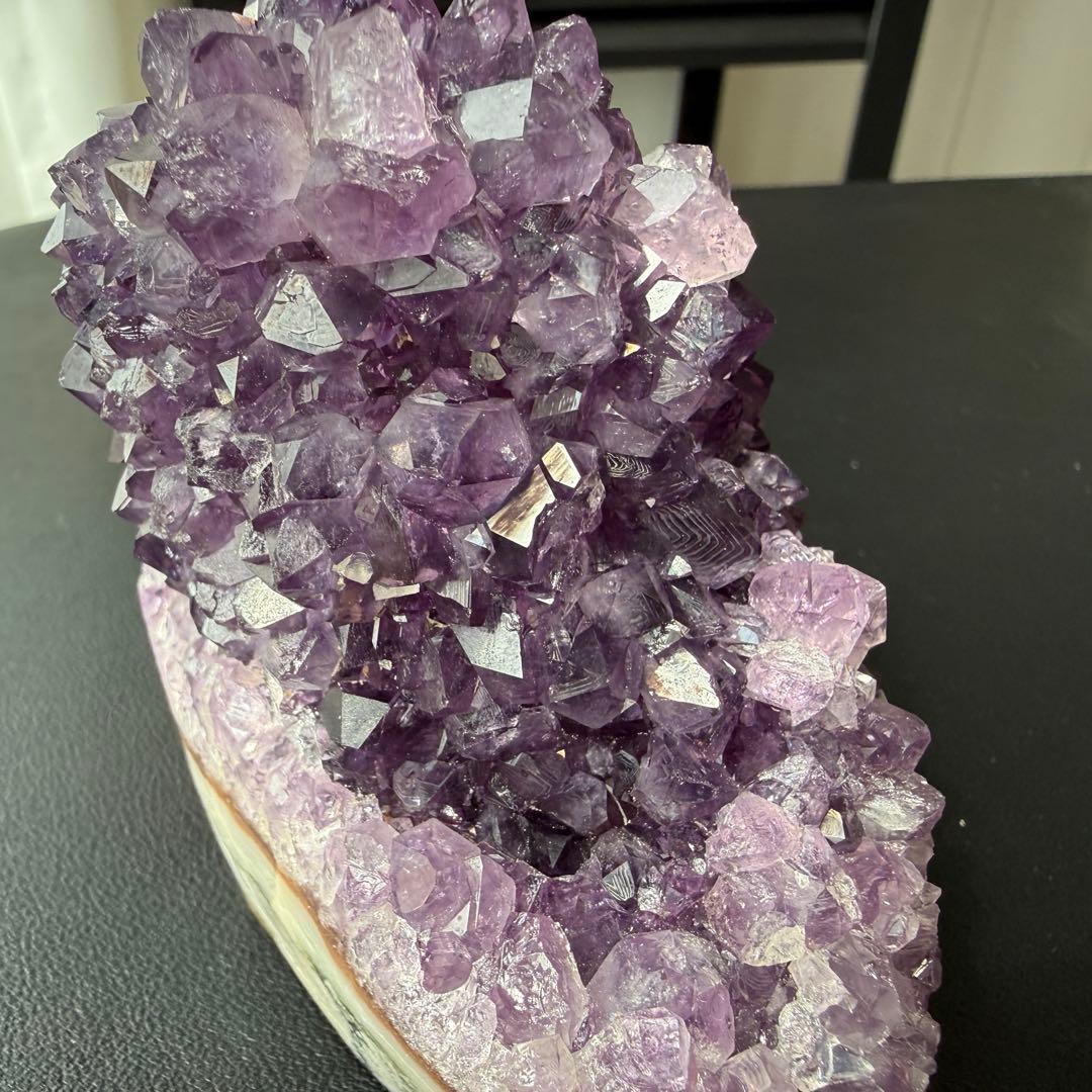 天然石天使指紋付き　アメジストの原石　置物　鉱物NO.032317