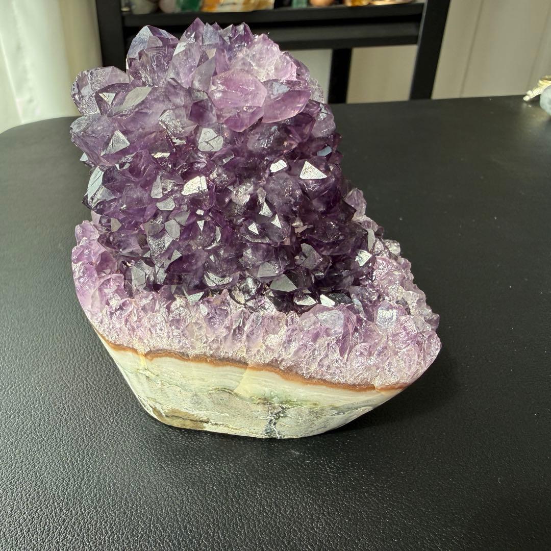 天然石天使指紋付き　アメジストの原石　置物　鉱物NO.032317