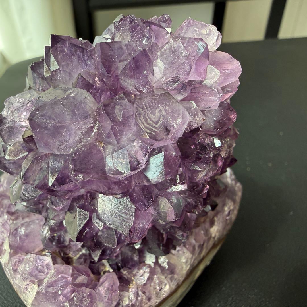 天然石天使指紋付き　アメジストの原石　置物　鉱物NO.032317