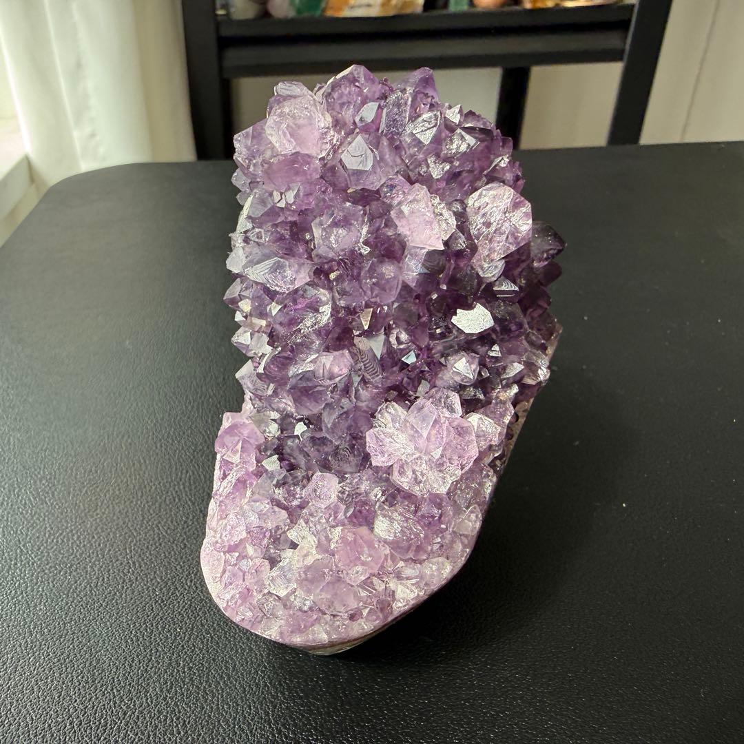天然石天使指紋付き　アメジストの原石　置物　鉱物NO.032317