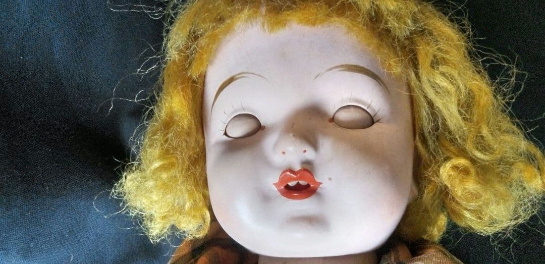 三越ドール　スリーピングアイ　大正　昭和　サクラビスク　人形