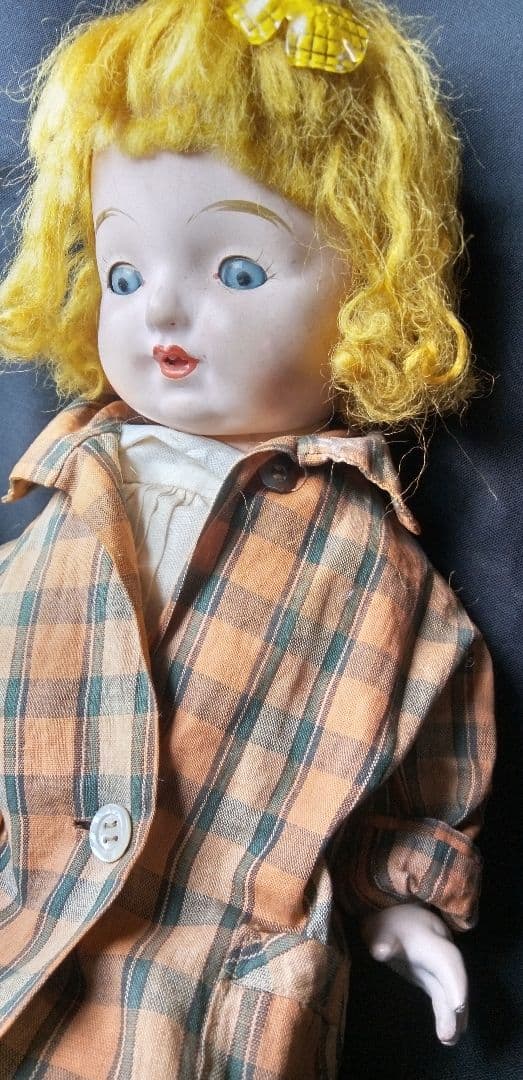 三越ドール　スリーピングアイ　大正　昭和　サクラビスク　人形