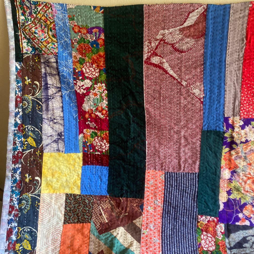 ハンドメイド　パッチワーク　ラリーキルト　カンタキルト　刺子　タペストリー