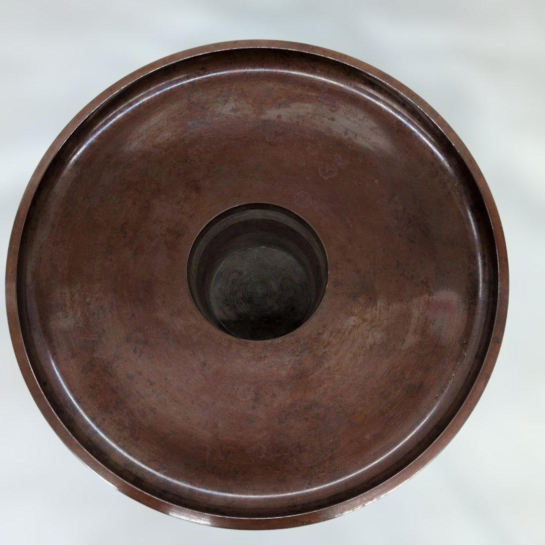 花銅器☆ 唐草透かし　薄端 焼型　唐銅　銅器　花生　薄端