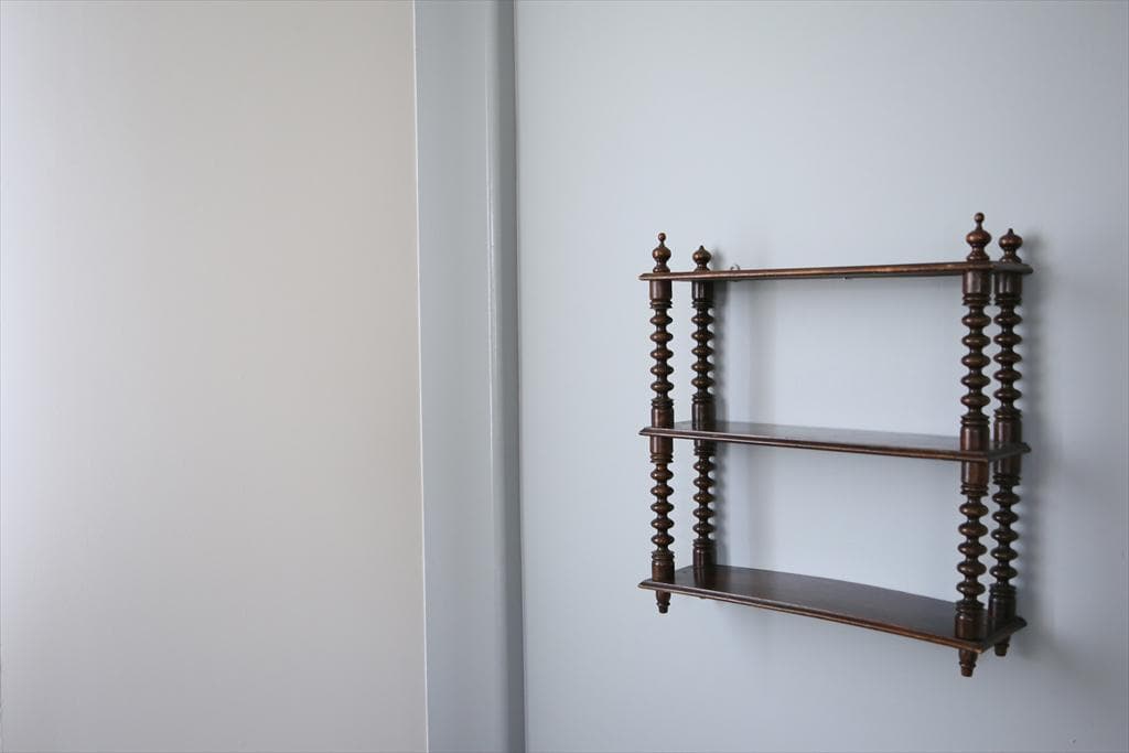 フランスアンティーク木製ウォールシェルフ/壁掛けラック/飾り棚(90-184)