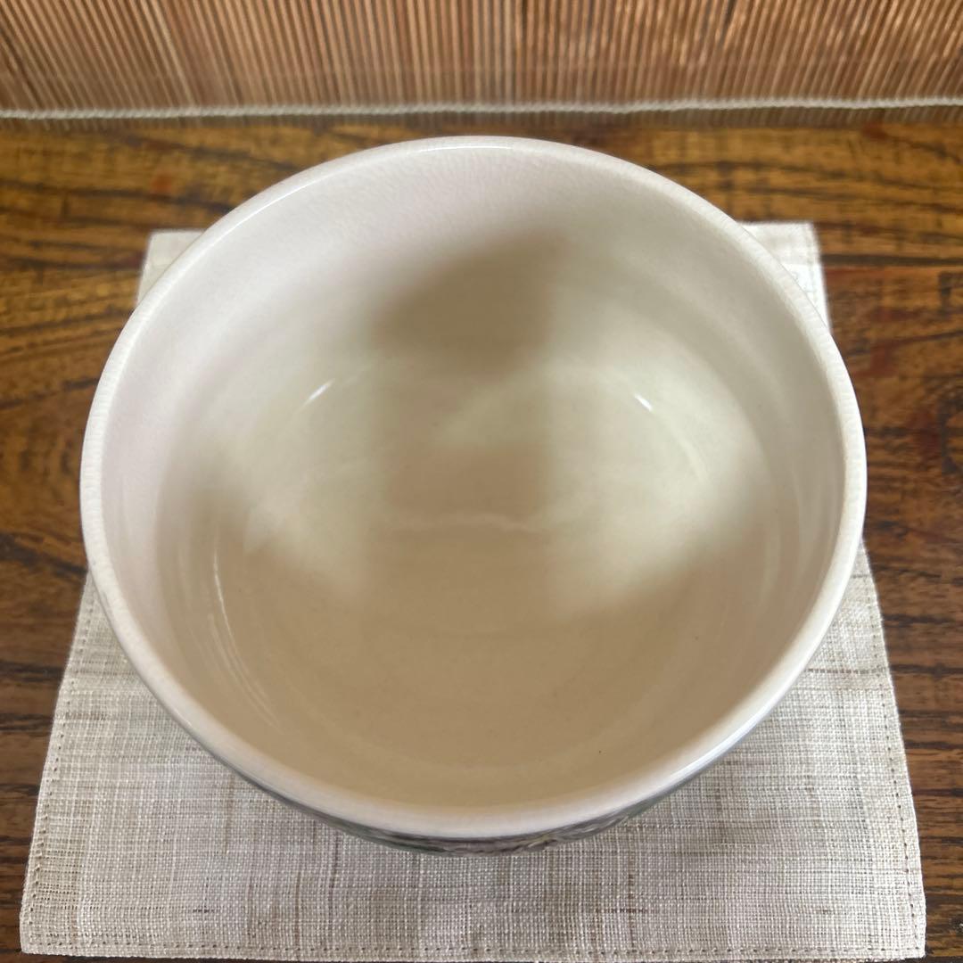 九谷焼　吉田屋風牡丹　抹茶碗