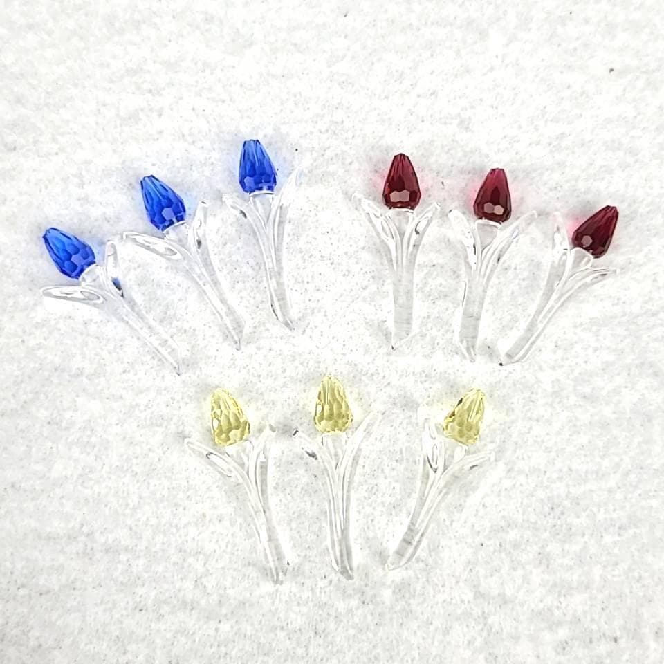 ●未使用級▽スワロフスキー　ミニチューリップ　赤　青　黄　SCS会員限定 0