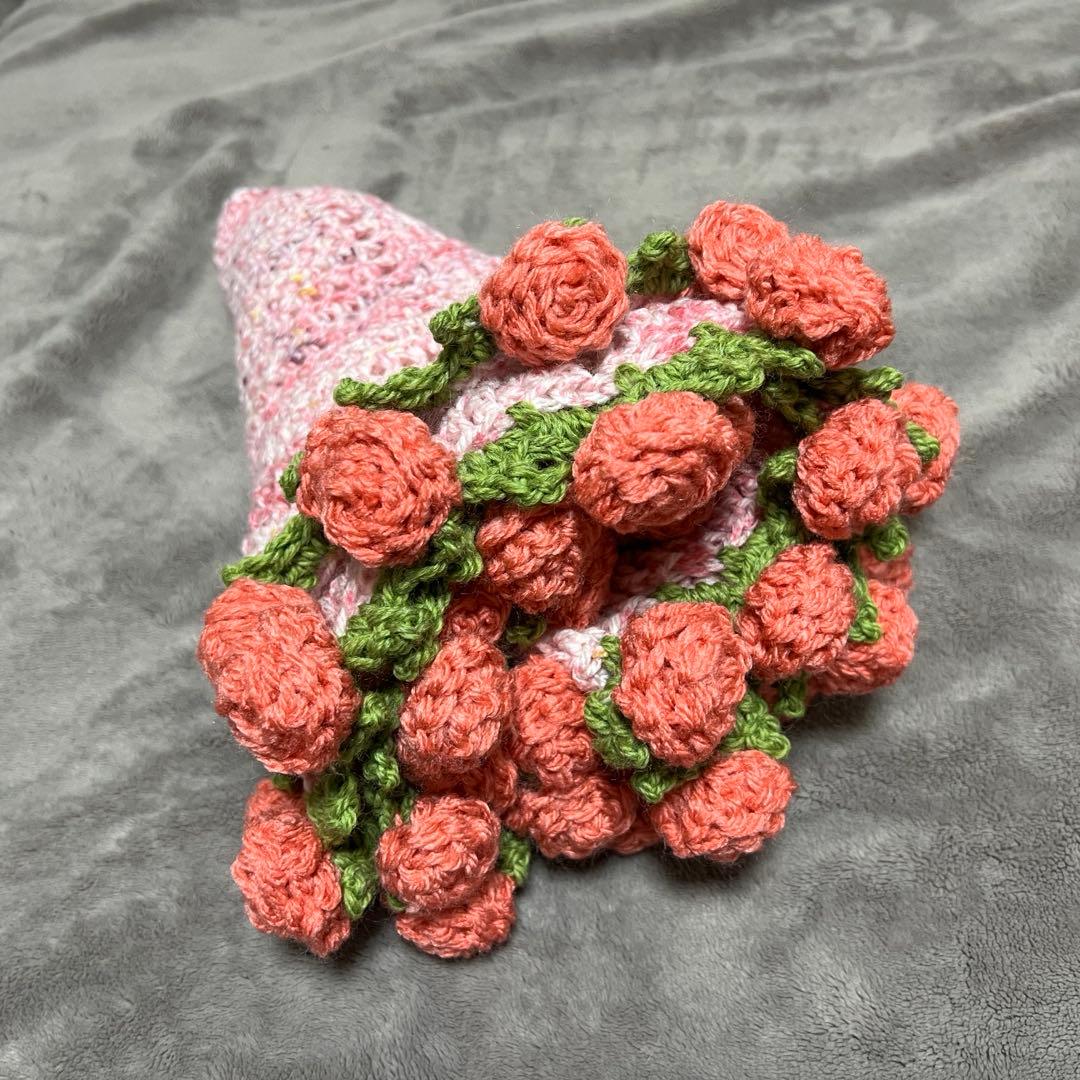 花束ブランケット　ブーケブランケット　ハンドメイド　バラ　直径約85cm