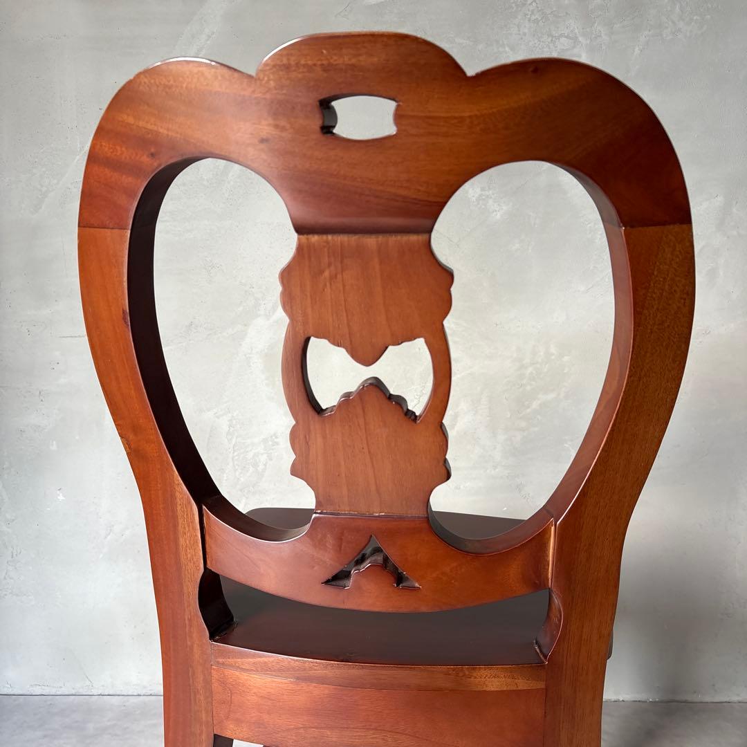 木製 バルーンバックチェア 猫脚 キッズ 子ども アンティーク風 スツール 椅子