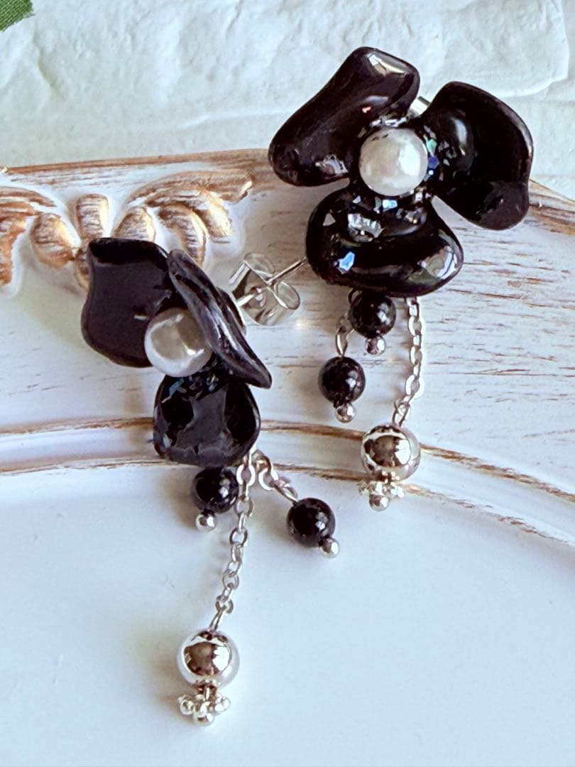 97：フラワーピアス　ハンドメイド