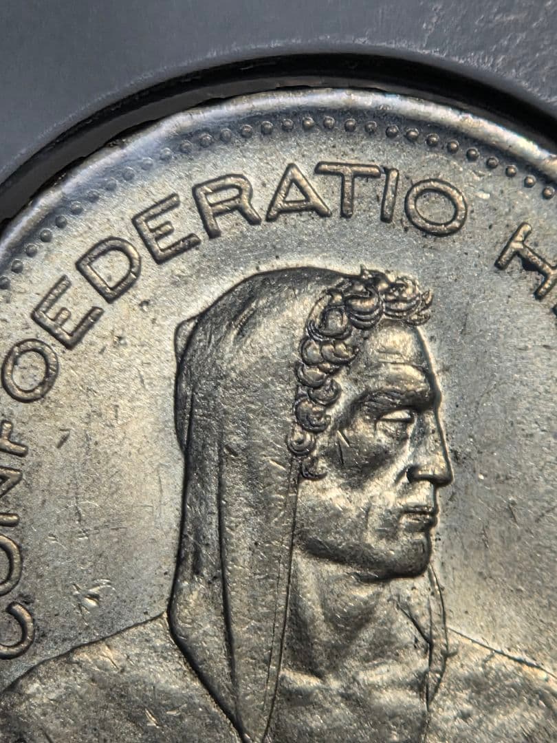 (初期年号)スイス連邦　農夫像　5フラン銀貨　1933 B