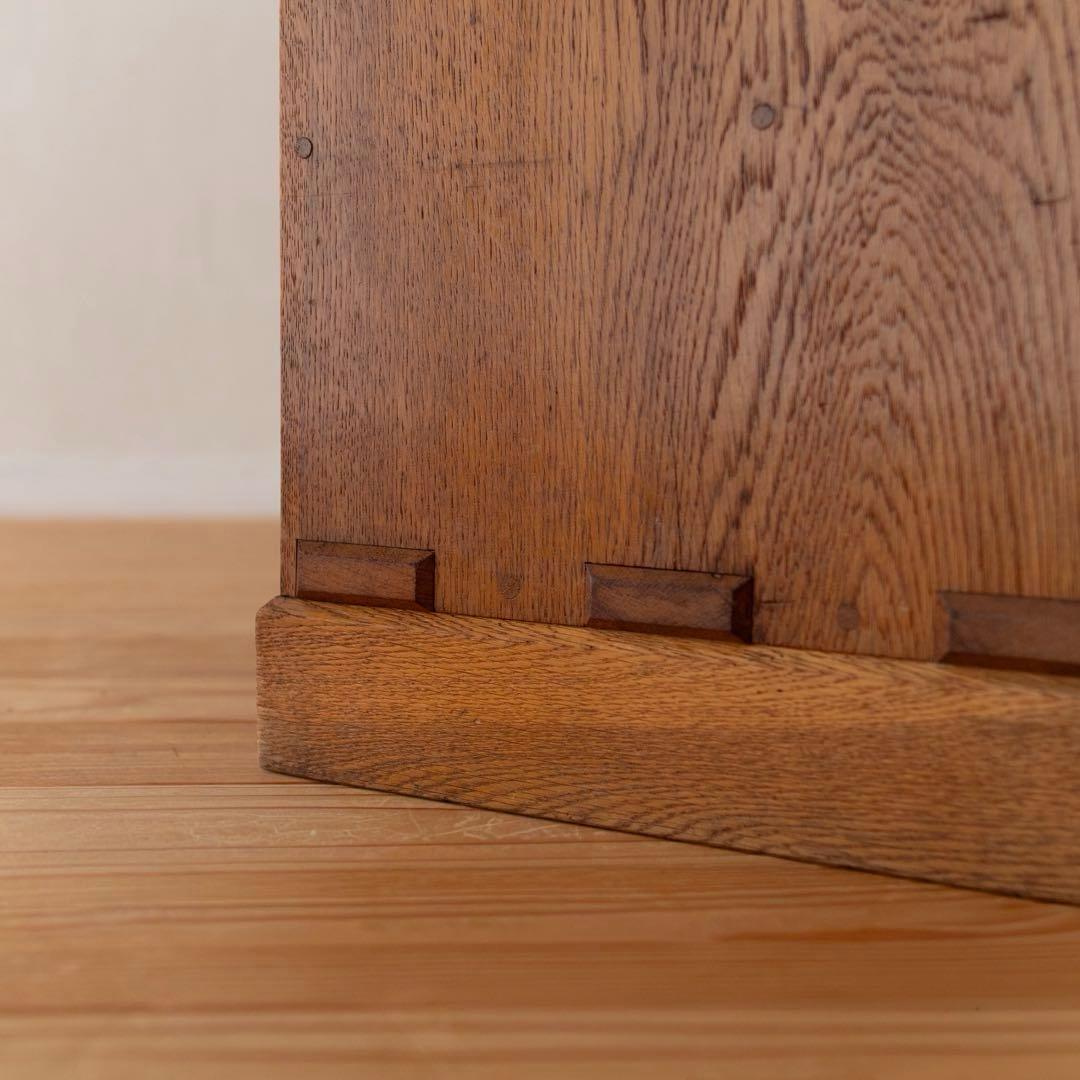 アイヌ文様　楢　オーク　チェスト　無垢材　民藝