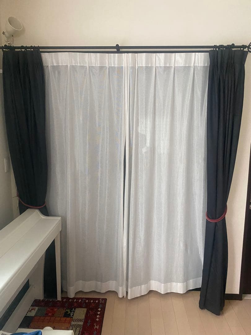 カーテンDo! 黒白ドレープカーテン